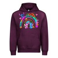 Mauve Wine stitch and lilo rainbow Urban Hoodie - AdoDesignShop