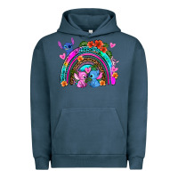 Pigment Midnight Navy stitch and lilo rainbow Urban Hoodie - AdoDesignShop