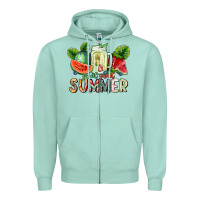 Seafoam summer Zipper Hoodie - CowhideDigitalArt