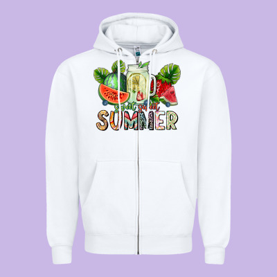 Summer Zipper Hoodie Designed By Cowhidedigitalart