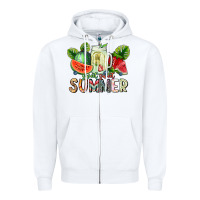 White summer Zipper Hoodie - CowhideDigitalArt