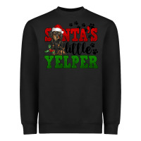 Black Santa's Little Yelper Heavyweight Sweatshirt - FaDigitalArtStudio