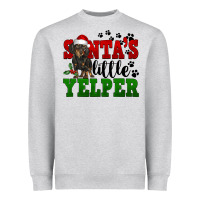 Heather Grey Santa's Little Yelper Heavyweight Sweatshirt - FaDigitalArtStudio