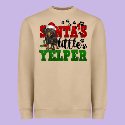 Santa's Little Yelper Heavyweight Sweatshirt Designed By Fadigitalartstudio