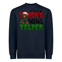 Navy Santa's Little Yelper Heavyweight Sweatshirt - FaDigitalArtStudio