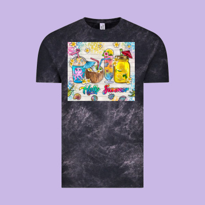 Hello Summer Coffee Cups Vintage Tee Designed By Tumblerdesignbyshophia