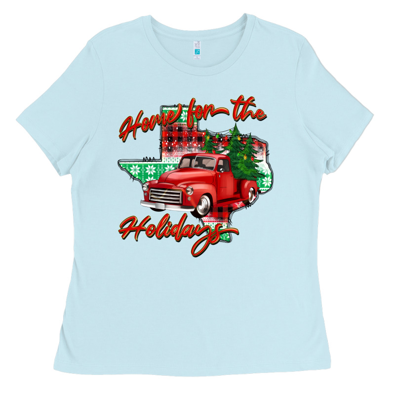 Home For The Holidays Texas Ladies Tee by BarkalooDesign | Teevron