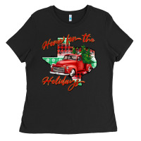Black home for the holidays texas Ladies Tee - BarkalooDesign
