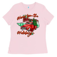 Bubblegum Pink home for the holidays texas Ladies Tee - BarkalooDesign