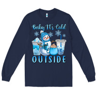 Navy baby it's cold outside Long Sleeve Tee - CowGirlArtShop