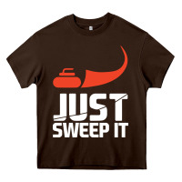 Chocolate Brown just sweep it! funny curling sports gift hoodie Heavy Core Tee - lanVoArt