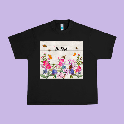 Be Kind Wildflower Urban Heavy Tee Designed By Tumblerdesignbyshophia