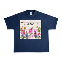 Navy be kind wildflower Urban Heavy Tee - TumblerDesignByShophia