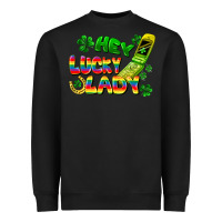 Black Hey lucky lady flip phone Heavyweight Sweatshirt - FaDigitalArtStudio