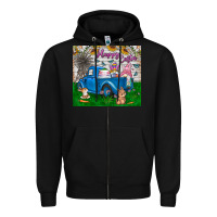 Black happy easter truck Zipper Hoodie - CowhideDigitalArt
