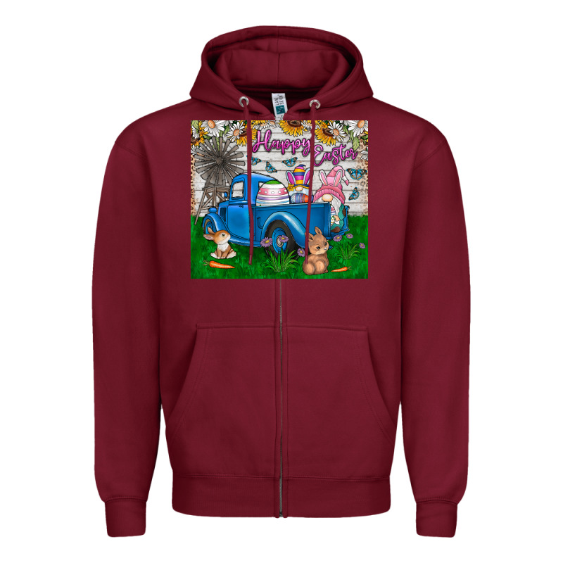 Happy Easter Truck Zipper Hoodie by CowhideDigitalArt | Teevron
