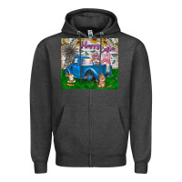 Charcoal Heather happy easter truck Zipper Hoodie - CowhideDigitalArt