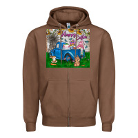 Chestnut happy easter truck Zipper Hoodie - CowhideDigitalArt