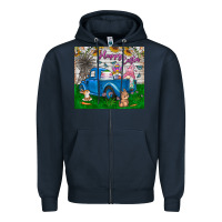 Navy happy easter truck Zipper Hoodie - CowhideDigitalArt