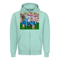 Seafoam happy easter truck Zipper Hoodie - CowhideDigitalArt