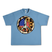 Pebble Blue Peace sign Urban Heavy Tee - JahusDesignShop