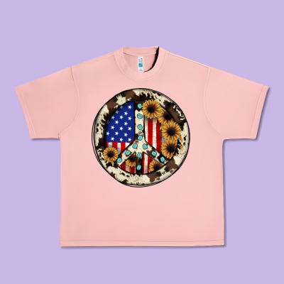 Peace Sign Urban Heavy Tee Designed By Jahusdesignshop