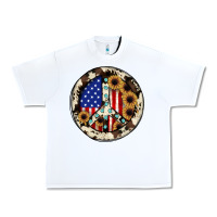 White Peace sign Urban Heavy Tee - JahusDesignShop