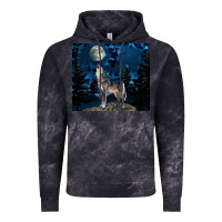 Cloud Black wolf howling at the moon Vintage Hoodie - TumblerDesignByShophia
