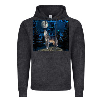 Vintage Black wolf howling at the moon Vintage Hoodie - TumblerDesignByShophia