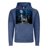 Vintage Denim wolf howling at the moon Vintage Hoodie - TumblerDesignByShophia