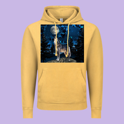 Wolf Howling At The Moon Vintage Hoodie Designed By Tumblerdesignbyshophia