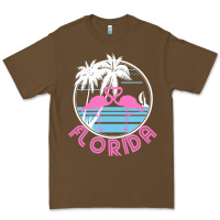Cacao Hot Trend Florida Pink Flamingo Heart 80S Retro Vintage Style Premium Tee - lanVoArt
