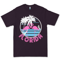 Plum Hot Trend Florida Pink Flamingo Heart 80S Retro Vintage Style Premium Tee - lanVoArt