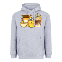 Heather Grey Bee Honey Coffee Cups Heavyweight Hoodie - Artiststas