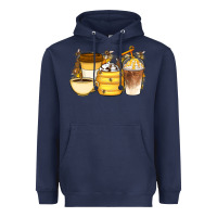 Navy Bee Honey Coffee Cups Heavyweight Hoodie - Artiststas