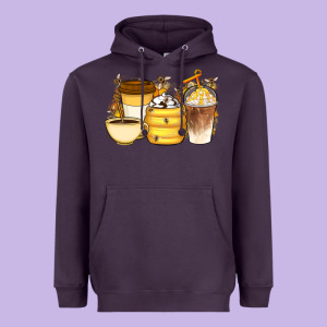 Bee Honey Coffee Cups Heavyweight Hoodie Designed By Artiststas
