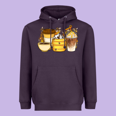Bee Honey Coffee Cups Heavyweight Hoodie Designed By Artiststas