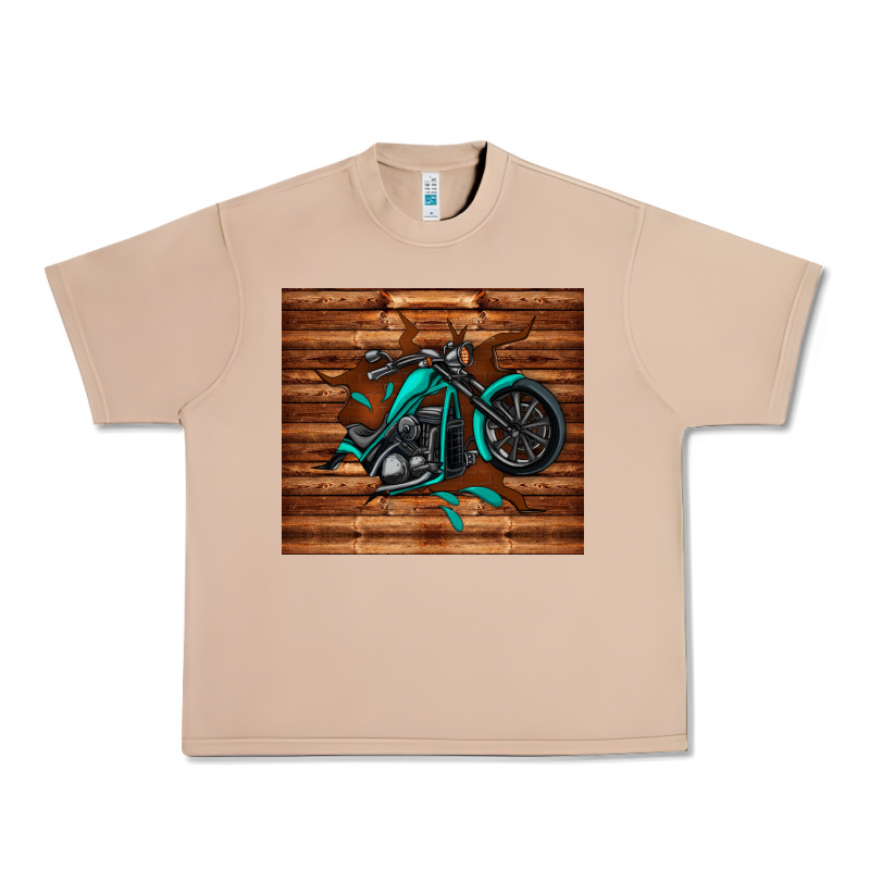 Woodgrain Motorcycle Urban Heavy Tee by TumblerDesignByShophia | Teevron