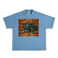 Pebble Blue woodgrain motorcycle Urban Heavy Tee - TumblerDesignByShophia