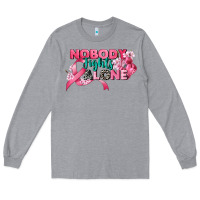 Heather Grey nobody fights alone cancer awareness Long Sleeve Tee - CowGirlArtShop