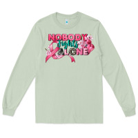 Matcha nobody fights alone cancer awareness Long Sleeve Tee - CowGirlArtShop