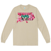 Mushroom nobody fights alone cancer awareness Long Sleeve Tee - CowGirlArtShop