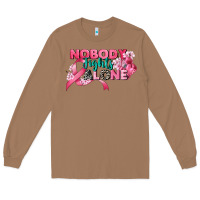 Toasted Coconut nobody fights alone cancer awareness Long Sleeve Tee - CowGirlArtShop