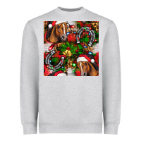 Heather Grey christmas horse leopard Heavyweight Sweatshirt - FaDigitalArtStudio