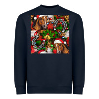 Navy christmas horse leopard Heavyweight Sweatshirt - FaDigitalArtStudio