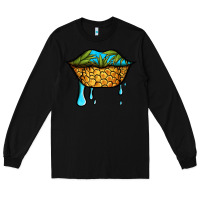 Black summer vibes pineapple lips Long Sleeve Tee - Jasminsmagicworld