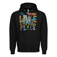 Black the lakes my happy place Zipper Hoodie - CowhideDigitalArt