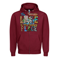 Burgundy the lakes my happy place Zipper Hoodie - CowhideDigitalArt