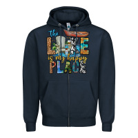 Navy the lakes my happy place Zipper Hoodie - CowhideDigitalArt