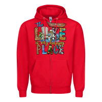 Red the lakes my happy place Zipper Hoodie - CowhideDigitalArt